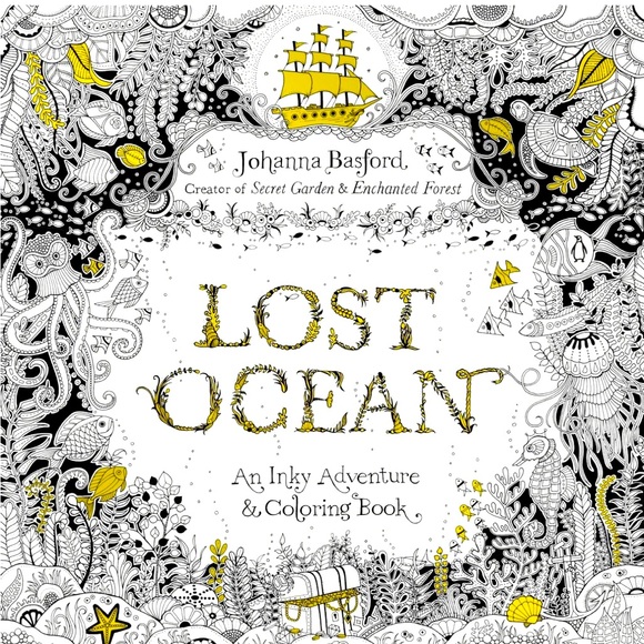 ❤️ Lost Ocean, an inky adventure ivory paper coloring book by Johanna Ba… - Picture 1 of 2